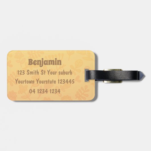 Niedliche Miniatur-Esel-Cartoon-Abbildung Gepäckanhänger (Rückseite horizontal)