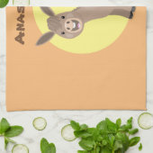 Niedliche Miniatur-Esel-Cartoon-Abbildung Geschirrtuch (Gefaltet)