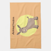 Niedliche Miniatur-Esel-Cartoon-Abbildung Geschirrtuch (Vertikal)