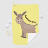 Niedliche Miniatur-Esel-Cartoon-Abbildung Golfhandtuch (Insitu)