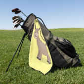 Niedliche Miniatur-Esel-Cartoon-Abbildung Golfhandtuch (Gras)