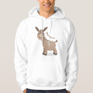 Niedliche Miniatur-Esel-Cartoon-Abbildung Hoodie