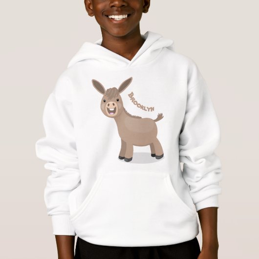 Niedliche Miniatur-Esel-Cartoon-Abbildung Hoodie (Vorderseite)