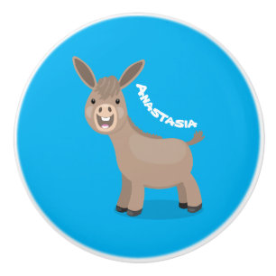 Niedliche Miniatur-Esel-Cartoon-Abbildung Keramikknauf