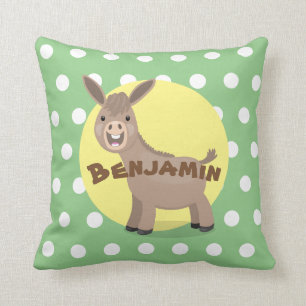 Niedliche Miniatur-Esel-Cartoon-Abbildung Kissen