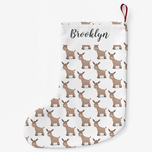 Niedliche Miniatur-Esel-Cartoon-Abbildung Kleiner Weihnachtsstrumpf (Rückseite)