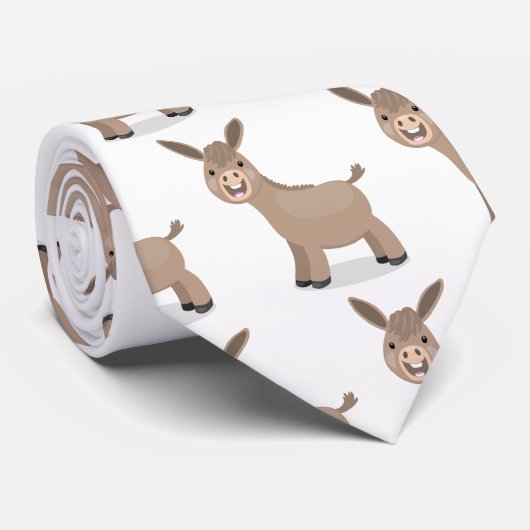 Niedliche Miniatur-Esel-Cartoon-Abbildung Krawatte (Gerollt)
