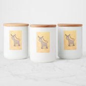 Niedliche Miniatur-Esel-Cartoon-Abbildung Lebensmitteletikett (Flaschen)