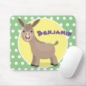 Niedliche Miniatur-Esel-Cartoon-Abbildung Mousepad (Mit Mouse)