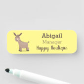 Niedliche Miniatur-Esel-Cartoon-Abbildung Namensschild (Beispiel)