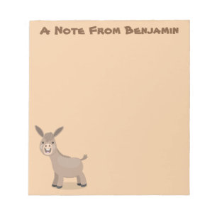 Niedliche Miniatur-Esel-Cartoon-Abbildung Notizblock