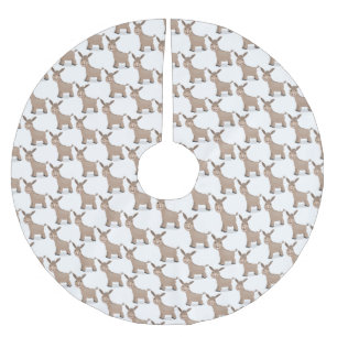 Niedliche Miniatur-Esel-Cartoon-Abbildung Polyester Weihnachtsbaumdecke