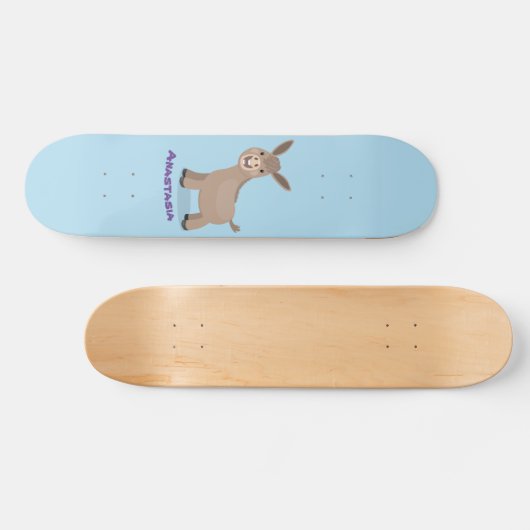Niedliche Miniatur-Esel-Cartoon-Abbildung Skateboard (Horizontal)