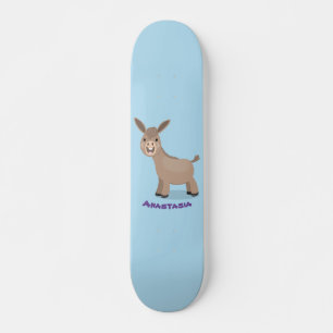 Niedliche Miniatur-Esel-Cartoon-Abbildung Skateboard