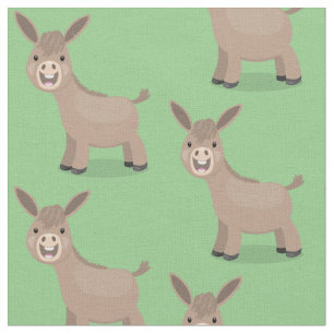 Niedliche Miniatur-Esel-Cartoon-Abbildung Stoff