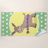 Niedliche Miniatur-Esel-Cartoon-Abbildung Strandtuch (Vorderseite)