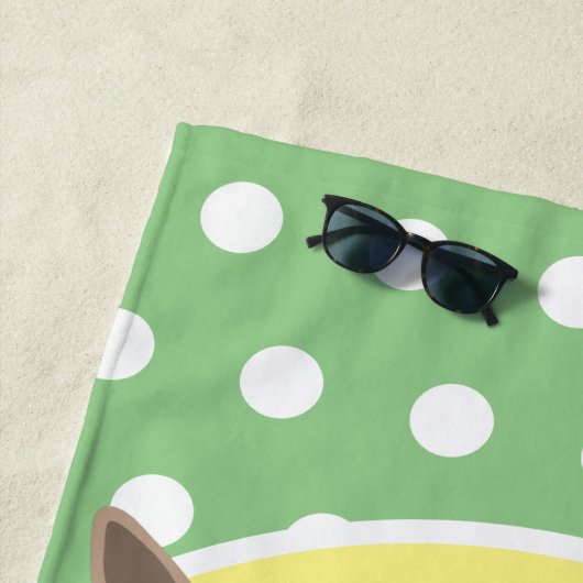 Niedliche Miniatur-Esel-Cartoon-Abbildung Strandtuch (Beispiel)