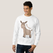 Niedliche Miniatur-Esel-Cartoon-Abbildung Sweatshirt (Vorne ganz)
