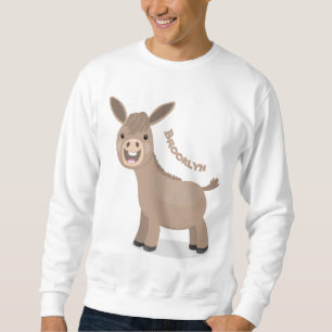 Niedliche Miniatur-Esel-Cartoon-Abbildung Sweatshirt