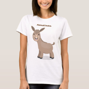 Niedliche Miniatur-Esel-Cartoon-Abbildung T-Shirt