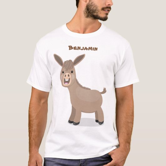 Niedliche Miniatur-Esel-Cartoon-Abbildung T-Shirt (Vorderseite)