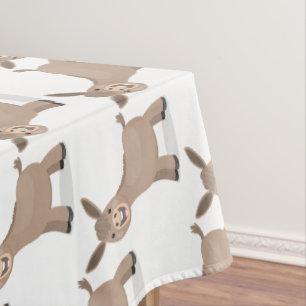 Niedliche Miniatur-Esel-Cartoon-Abbildung Tischdecke