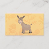 Niedliche Miniatur-Esel-Cartoon-Abbildung Visitenkarte (Rückseite)