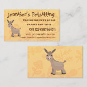 Niedliche Miniatur-Esel-Cartoon-Abbildung Visitenkarte (Vorne/Hinten)