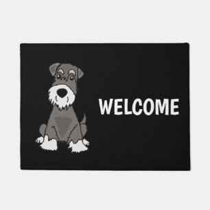 Niedliche Miniaturschnauzer-Welpen-Hundekunst Fußmatte