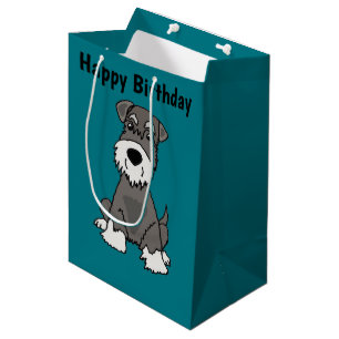 Niedliche Miniaturschnauzer-Welpen-Hundekunst Mittlere Geschenktüte