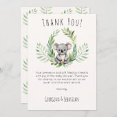 Niedliche Minibar Koala Bear Baby Dusche Danke Kar Einladung (Vorne/Hinten)