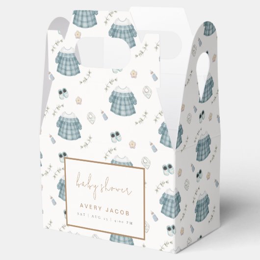 Niedliche Minimal Boho Kleidung Muster Kinderdusch Geschenkschachtel (Geöffnet)