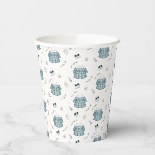 Niedliche Minimal Boho Kleidung Muster Kinderdusch Pappbecher (Links)