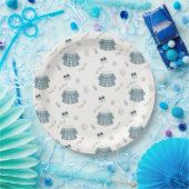 Niedliche Minimal Boho Kleidung Muster Kinderdusch Pappteller (Party)