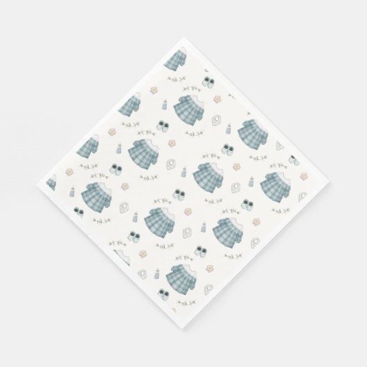 Niedliche Minimal Boho Kleidung Muster Kinderdusch Serviette (Ecke)