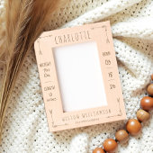 Niedliche Minimal-Boho-Pfeile Neugeborene Geburtss Geätzte Rahmen