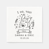 Niedliche Minimal Doodle German Sherpherd Dog Wedd Serviette (Vorderseite)