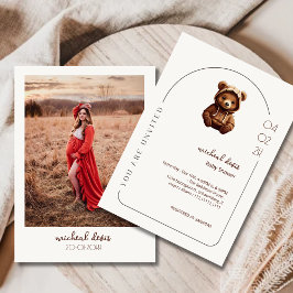 Niedliche Minimal Foto Bärendusche Einladung