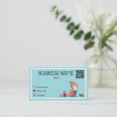 Niedliche Minimal Fox and Friends Visitenkarte (Stehend Vorderseite)