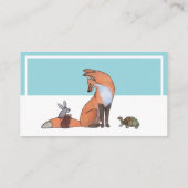 Niedliche Minimal Fox and Friends Visitenkarte (Rückseite)