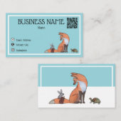Niedliche Minimal Fox and Friends Visitenkarte (Vorne/Hinten)