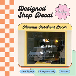 Niedliche Minimal-Kaffeeshop-Stunden Fensterheber Fensteraufkleber