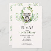 Niedliche Minimal Koala Bear Babydusche Einladung (Vorne/Hinten)