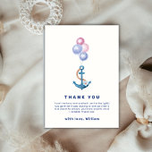 Niedliche Minimal Nautical Anchor Balloon Babydusc Dankeskarte