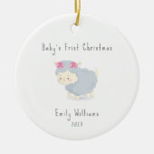 Niedliche Minimal Sheep Foto Baby's First Christma Keramik Ornament (Vorne)