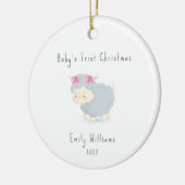 Niedliche Minimal Sheep Foto Baby's First Christma Keramik Ornament (Links)