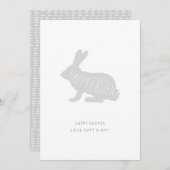 Niedliche minimale graue glückliche feiertagskarte (Vorne/Hinten)