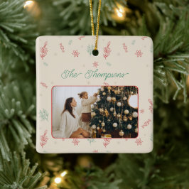 Niedliche Minimale Weihnachtselemente Ein Foto Keramikornament