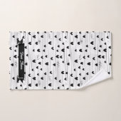 Niedliche Minimalistische Abstrakt Line Liebe Schw Badhandtuch Set (Handtuch)