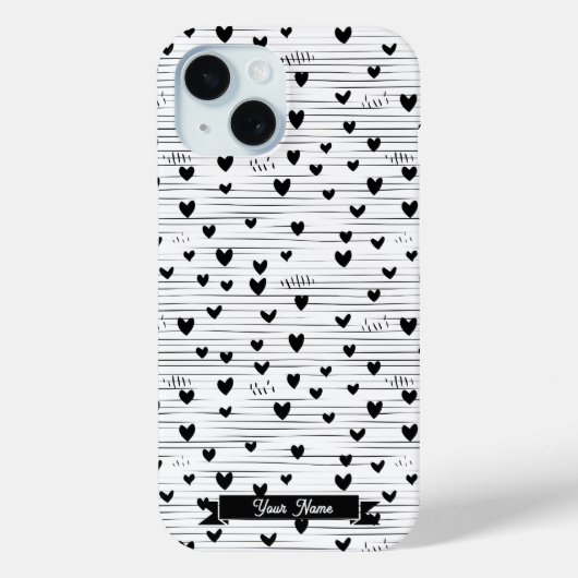 Niedliche Minimalistische Abstrakt Line Liebe Schw Case-Mate iPhone Hülle (Rückseite)